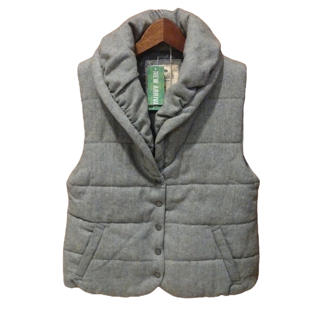 Women's Timeout Los Angeles Gray Puffy Vest Size Large